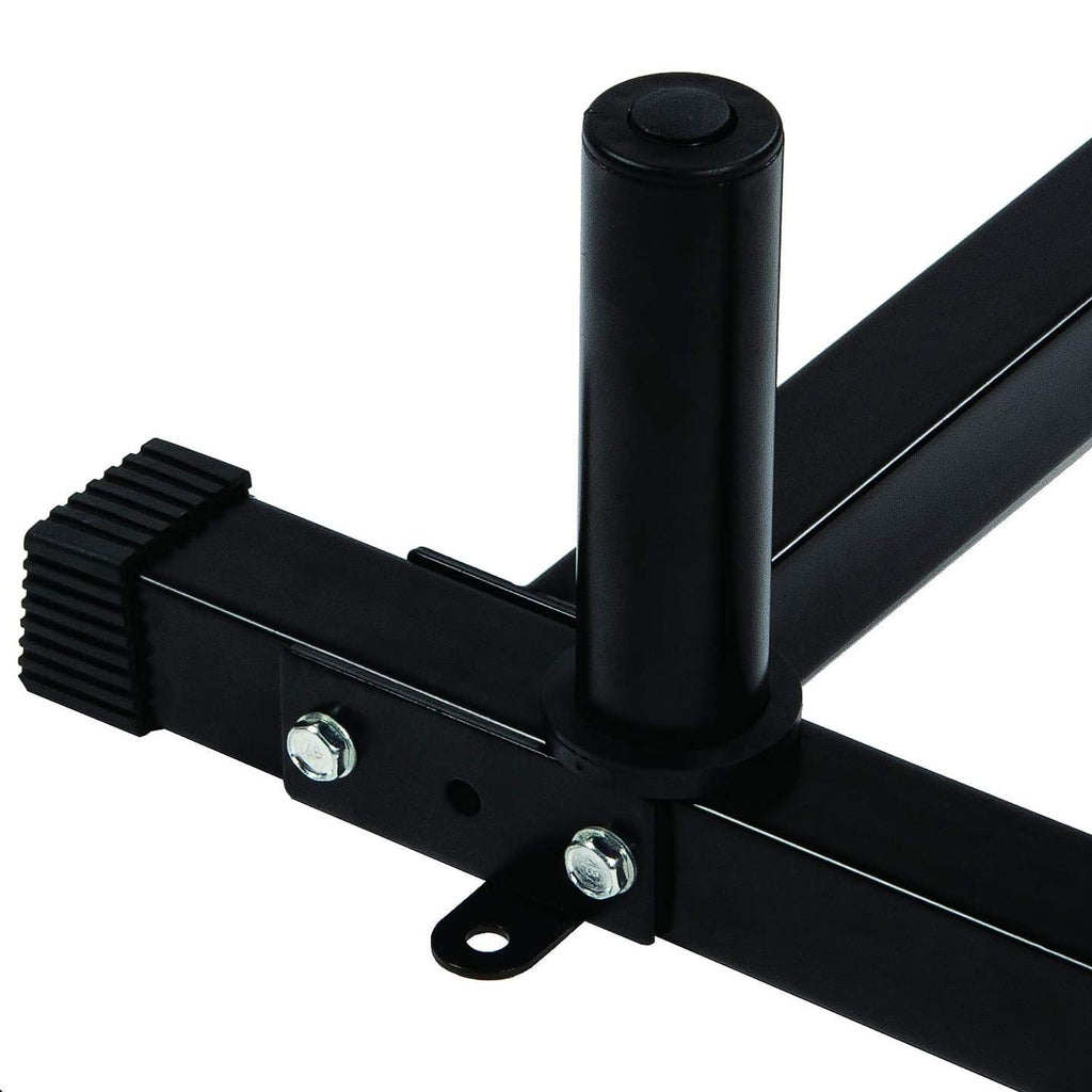 HulkFit Adjustable Power Squat Stand Rack w/ 2 J Hooks &amp; 2 Weight Plate Holders