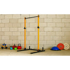 HulkFit Adjustable Power Squat Stand Rack w/ 2 J Hooks &amp; 2 Weight Plate Holders