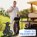 SereneLife SLGCFLW - Golf Flat Fold 3 Wheel Golf Cart - Deluxe Scorecard Holder, Upper &amp; Lower Brackets with Elastic Strap, Includes Umbrella Holder, Without Carrying Bag
