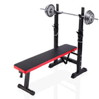 Veryke Folding Weight Bench w/Adjustable Lifting Squat Rack, Strength Training Gym Full-Body Workout