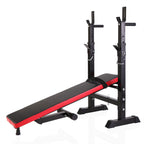 Veryke Folding Weight Bench w/Adjustable Lifting Squat Rack, Strength Training Gym Full-Body Workout