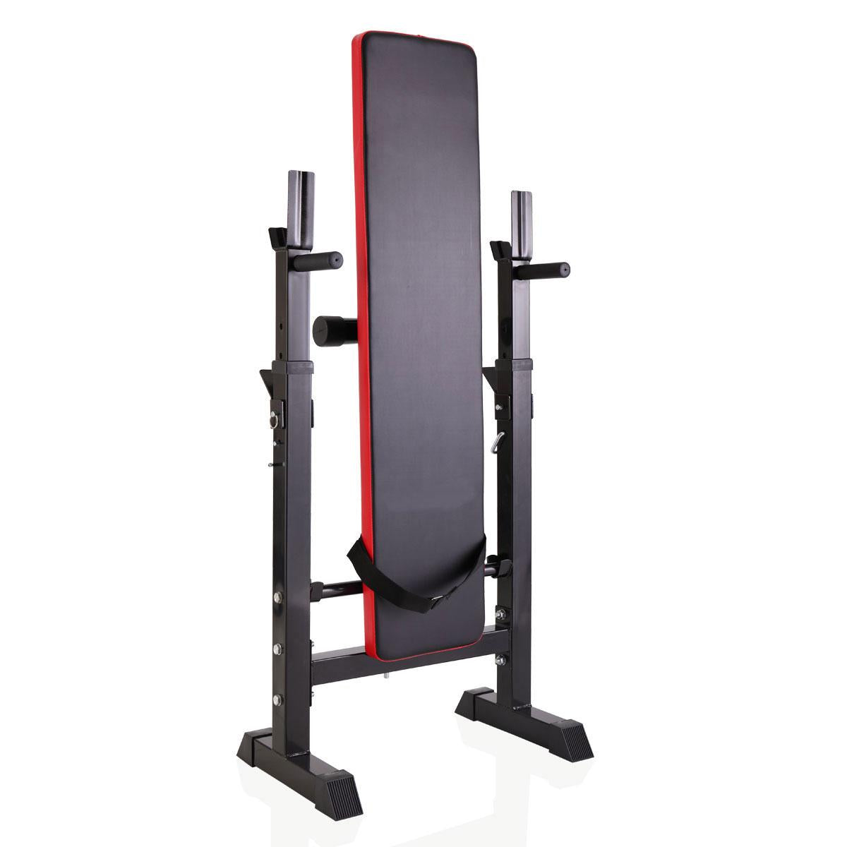 Veryke Folding Weight Bench w/Adjustable Lifting Squat Rack, Strength Training Gym Full-Body Workout