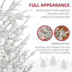 HOMCOM 7 Foot Snow Flocked Artificial Christmas Tree with 240 Fir Realistic Branches, Auto Open, Green