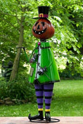 5ft Tall Metal Pumpkin Head Halloween Figurine Decoration