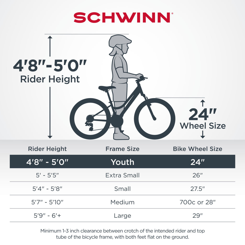 Schwinn Sidewinder mountain bike, 24-inch wheels, 21 speeds, black / teal