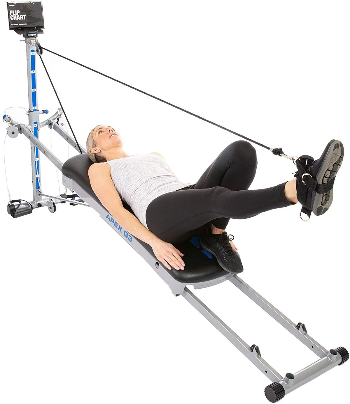 Total Gym APEX G3 Versatile Indoor Home Workout Total Body Strength Training Fitness Equipment with 8 Levels of Resistance and Attachments