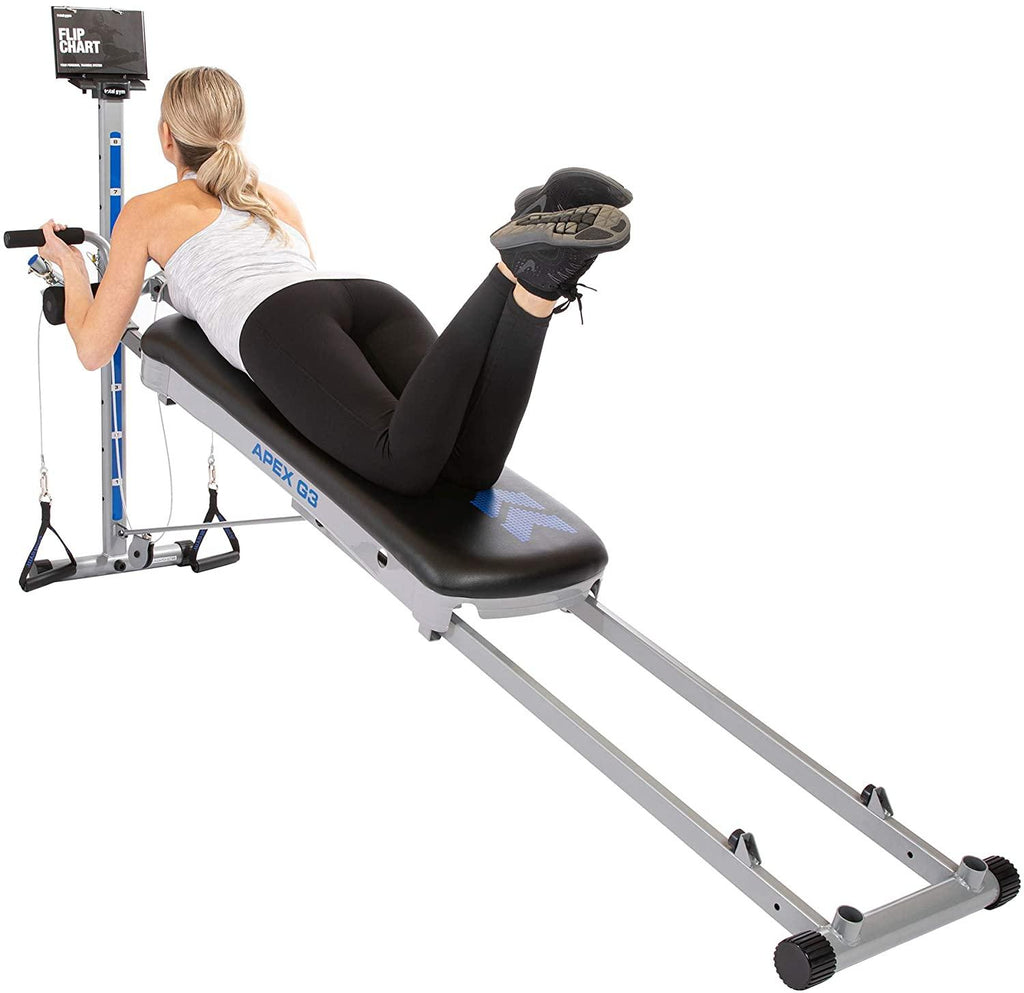 Total Gym APEX G3 Versatile Indoor Home Workout Total Body Strength Training Fitness Equipment with 8 Levels of Resistance and Attachments