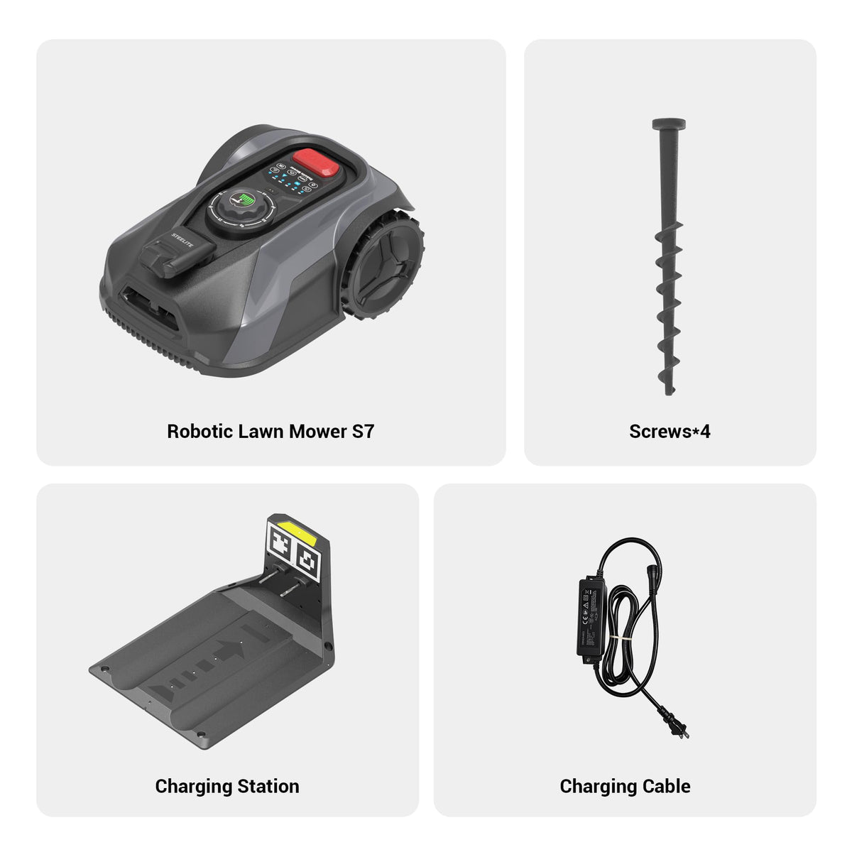 Robotic Lawn Mower S7 with App Control, No Boundary Wire, Auto-Charging, Robot Lawn Mower with Obstacle Avoidance and Brushless Motor for Lawns Up to 1/4 Acre, 7.1" Cutting Width