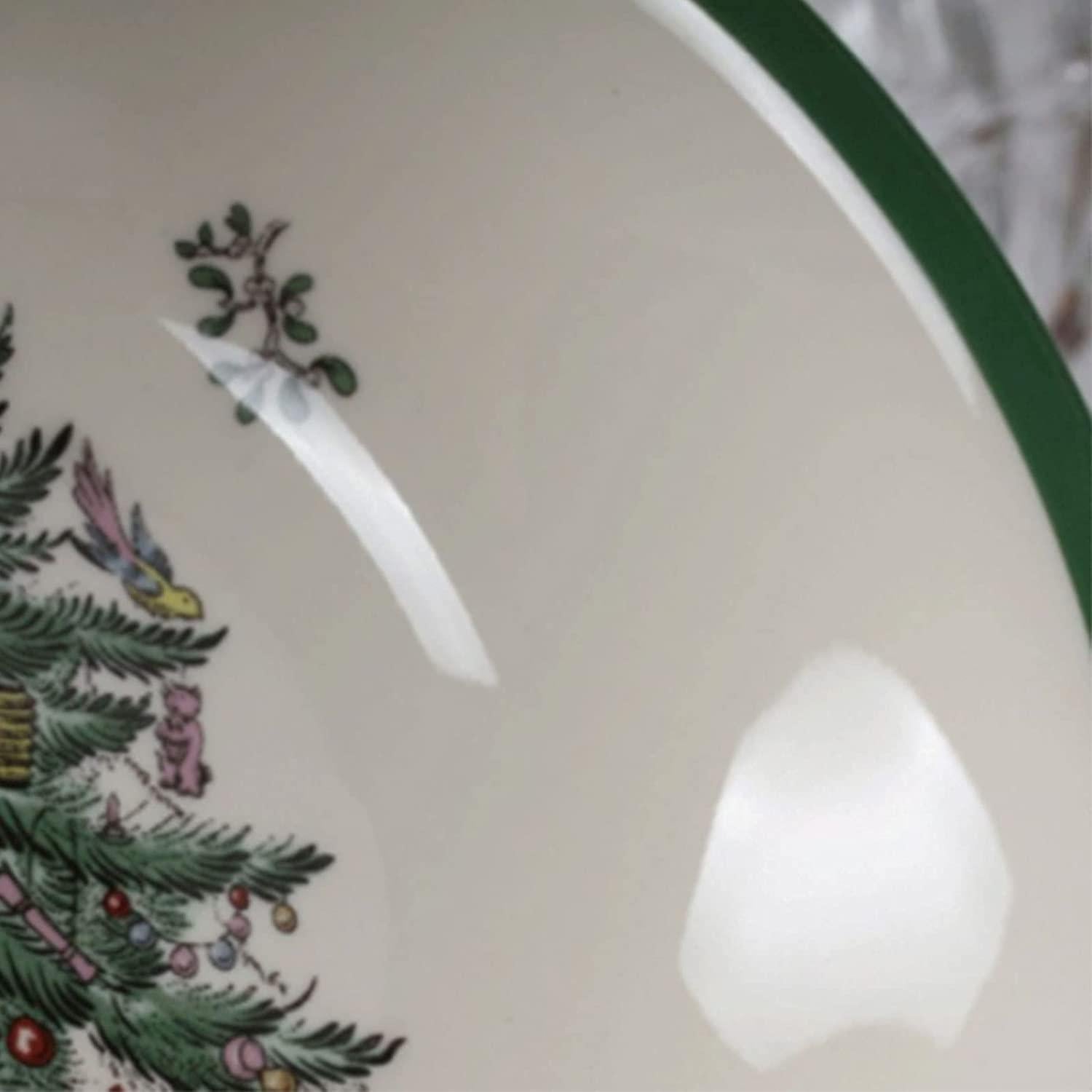 HXXXIN Christmas Tree Tableware Christmas Plate Porcelain Christmas Style Theme Plate Christmas Decoration Set Series Ornaments