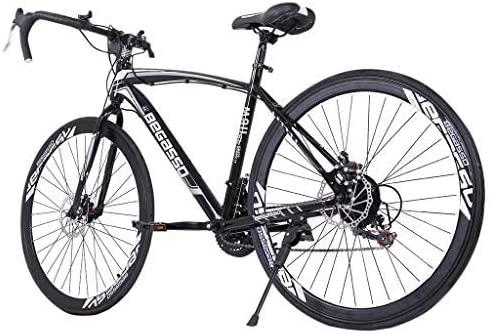[US in Stock] 21 Speed Road Bike 700C Wheels Road Bicycle Dual Disc Brake Bicycles for Men and Women Adult (White)