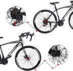 [US in Stock] 21 Speed Road Bike 700C Wheels Road Bicycle Dual Disc Brake Bicycles for Men and Women Adult (White)
