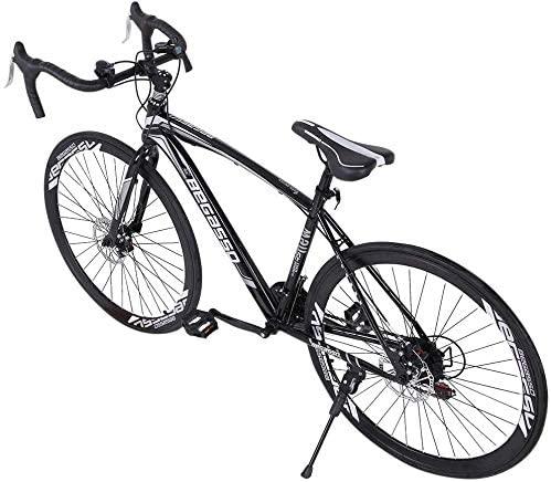 [US in Stock] 21 Speed Road Bike 700C Wheels Road Bicycle Dual Disc Brake Bicycles for Men and Women Adult (White)