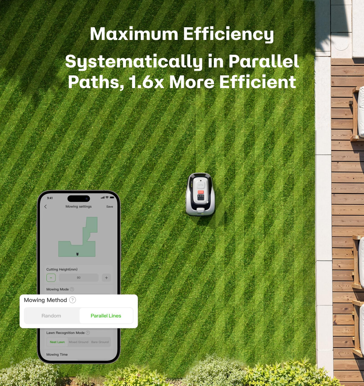 Raccoon 2 SE Wire Robot Lawn Mower, No RTK for Max. 0.15 Acre Lawn Area, 1.18"–3.15” Cutting Height, Intelligent AI Robotic Lawn Mower with 5Ah Fast-Charging Battery Robot Mower for Small Lawns