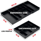 Tool Box Organizer Tray Divider Set, Expandable LarToolbox StoraTray Kit, Rolling Tool Chest Drawer Bins, Hardware Screwdrivers Pliers Organization, 2pcs low profile Trays.