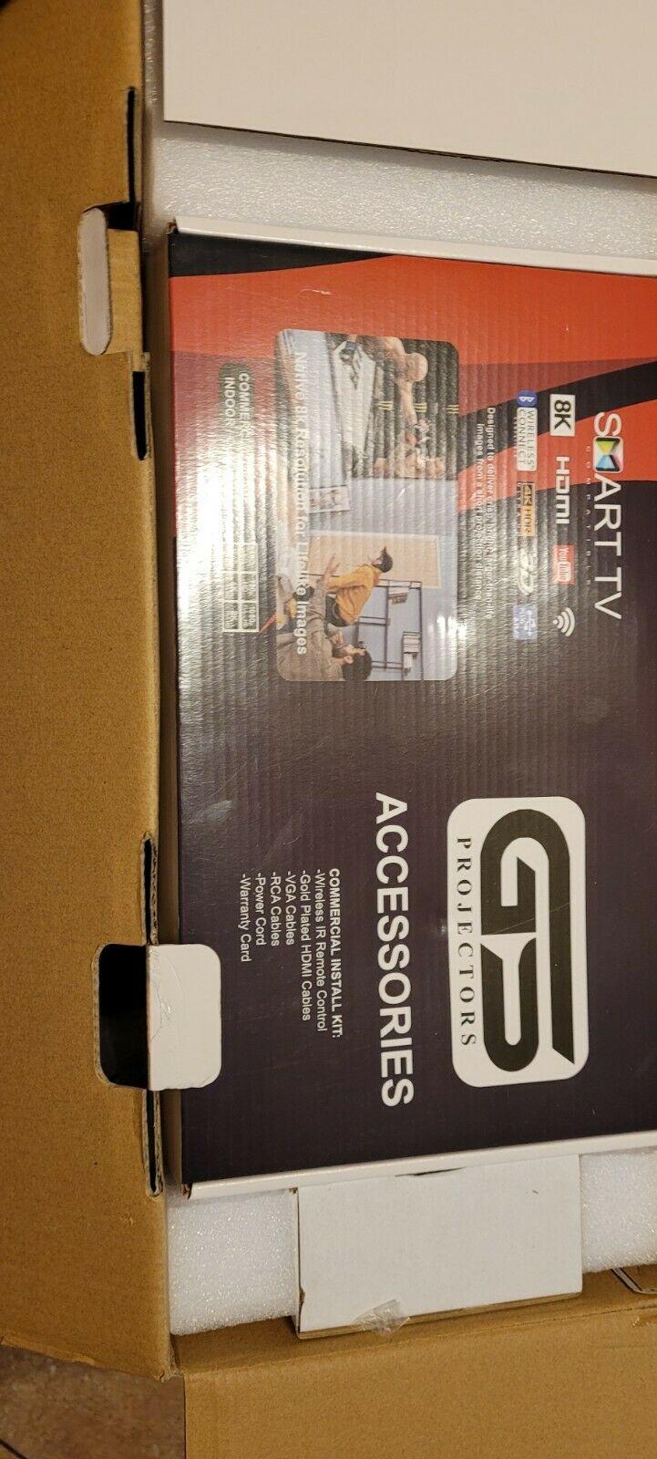 gs projector  smart tv 8k with the electronic projector screem.