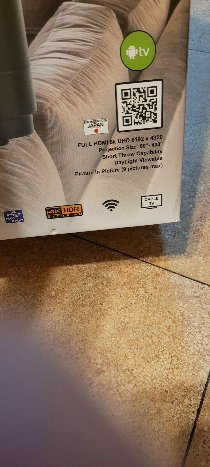 gs projector  smart tv 8k with the electronic projector screem.