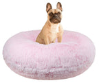 BESSIE AND BARNIE Signature Bubble Gum Luxury Shag Extra Plush  Fur Bagel Pet/Dog Bed (Multiple Sizes)