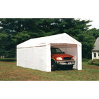10 ft. W x 20 ft. D SuperMax 2-in-1, 8-Leg, Heavy-Duty Steel Canopy in White w/ Enclosure Kit and Twist-Tie Tension
