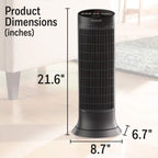Digital Tower Heater, 750 - 1500 W, 10 1/8" X 8" X 23 1/4", Black