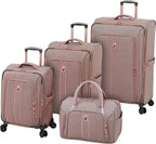 Newcastle Softside Expandable Spinner Luggage, Rose Charcoal Herringbone, Carry-On 20-Inch