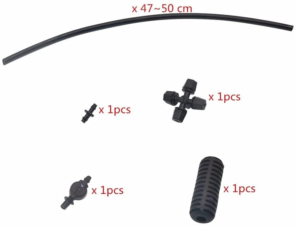 UXZDX 20 Sets Black Fogger Cross Misting Hanging Sprinkler Kits 4/7 Mm Hose Air Atomizing Nozzle Misting System Irrigation