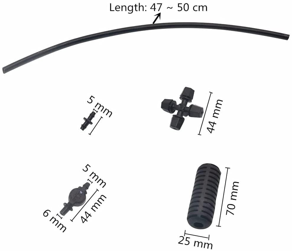 UXZDX 20 Sets Black Fogger Cross Misting Hanging Sprinkler Kits 4/7 Mm Hose Air Atomizing Nozzle Misting System Irrigation