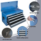 20 Drawer Rolling Tool Chest Combo,Tool Cabinet with  Countertop, Modular Tool Chest with LocDrawers and Connection Parts, 360° Swivel BraWheels & Padded Feet, Blue