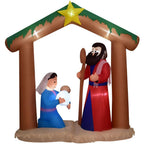 7 ft. x 6 ft. Pre-Lit Nativity with Mary, Joseph and Baby Jesus Christmas Inflatable with Storage Bag