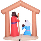 7 ft. x 6 ft. Pre-Lit Nativity with Mary, Joseph and Baby Jesus Christmas Inflatable with Storage Bag