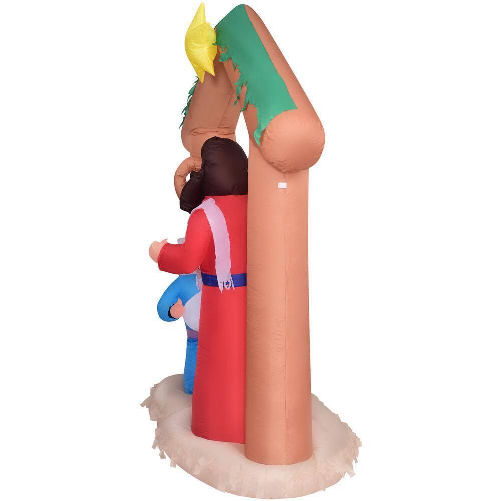 7 ft. x 6 ft. Pre-Lit Nativity with Mary, Joseph and Baby Jesus Christmas Inflatable with Storage Bag