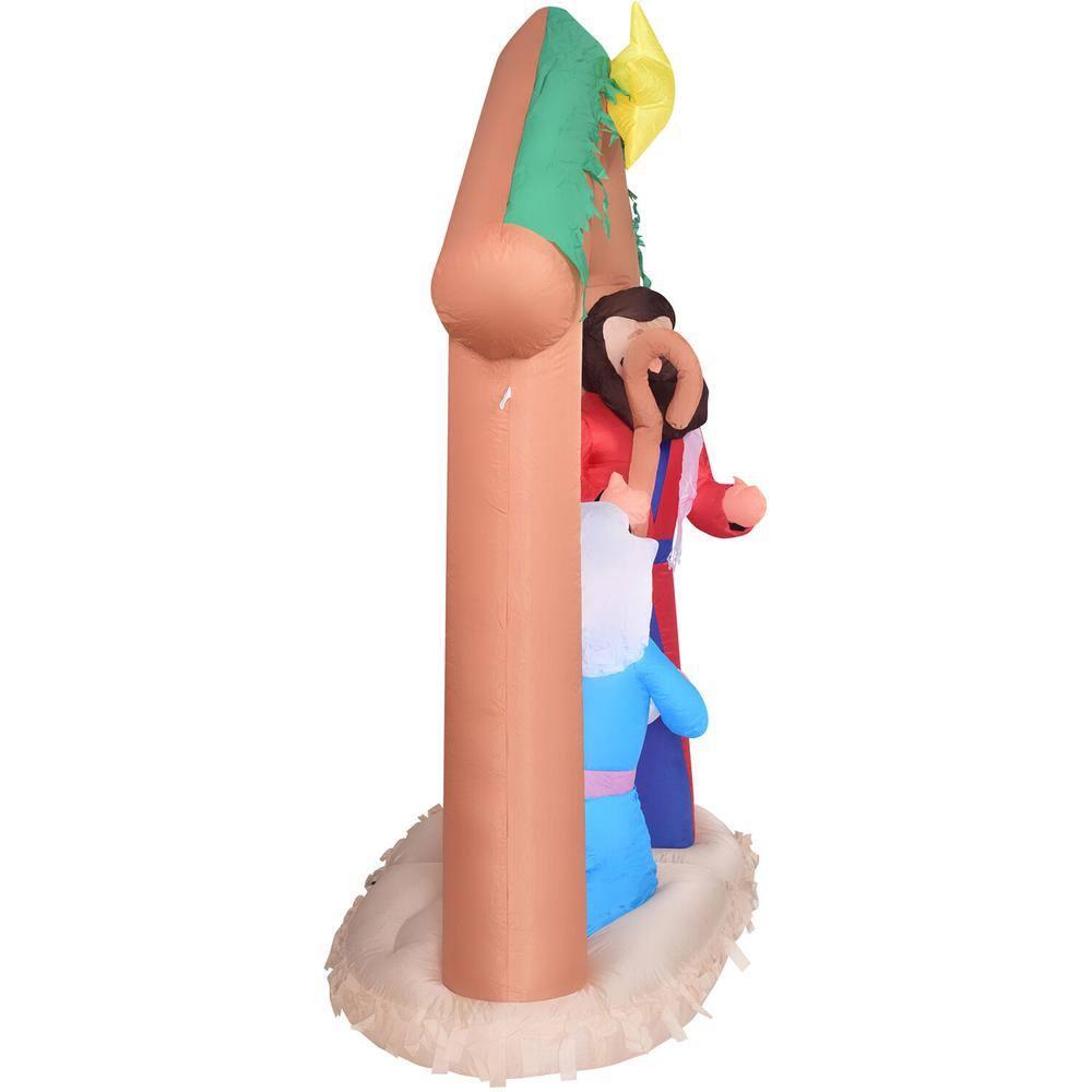 7 ft. x 6 ft. Pre-Lit Nativity with Mary, Joseph and Baby Jesus Christmas Inflatable with Storage Bag