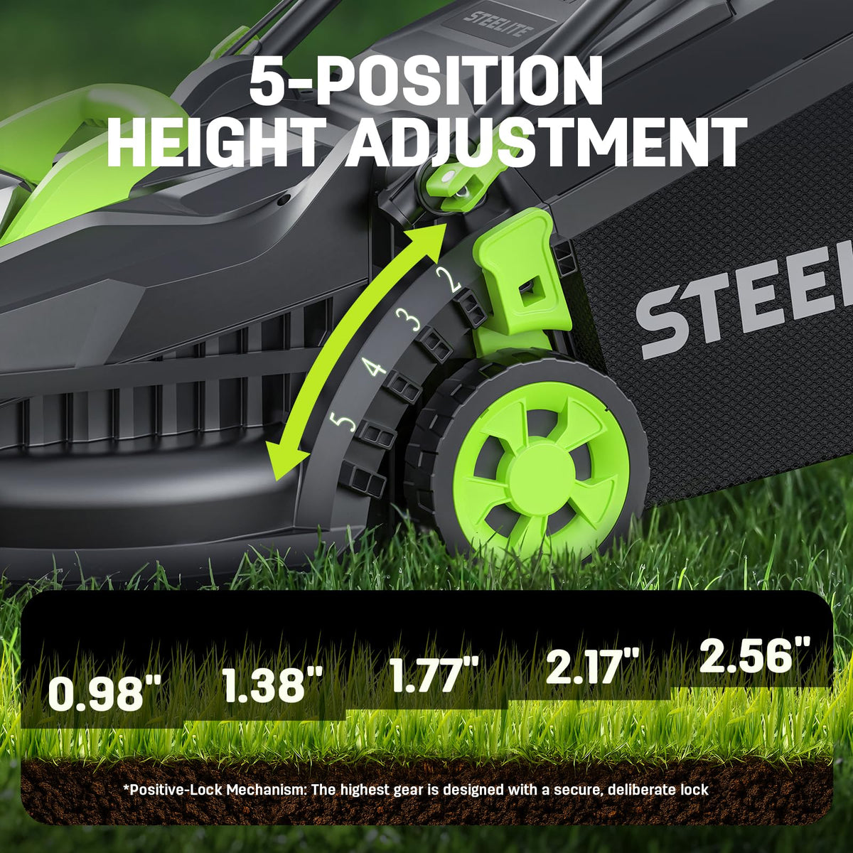 20V 13-Inch Brushless Cordless Lawn Mower, 4.0Ah Battery &amp; Charger Included, Ultra-Lightweight, 5-Position Height Adjustment, 2-in-1 Mulching &amp; 8-Gallon Bag, Ideal for Small Yards