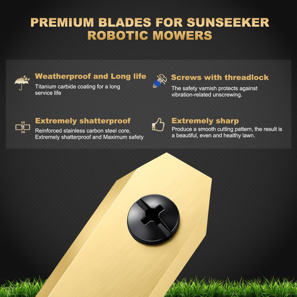 36Pcs Replacement Blades Compatible with All  Robotic mowers, Durable ium Replacement Blades, Including Screws with Safety Coating