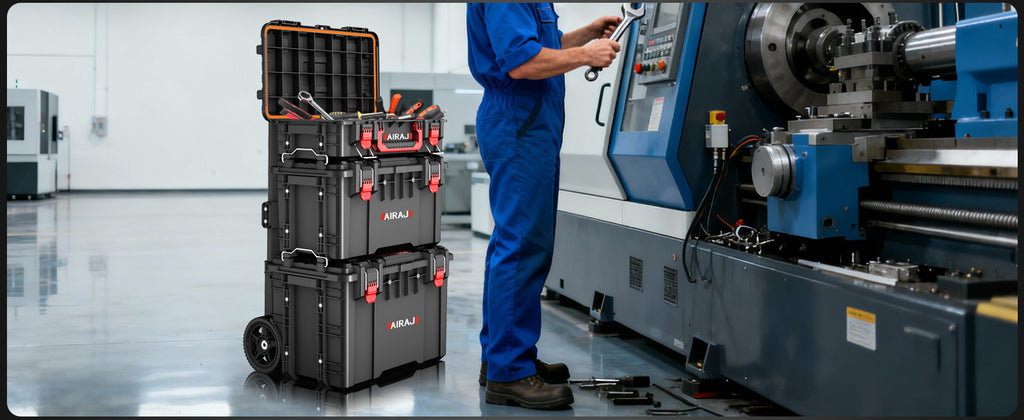 Rolling Tool Box with Wheels Heavy Duty,Modular Stackable Tool Box Organizer,Waterproof Toolbox for Hand/Power Tools,Removable Divider/Parts Box,All-terrain Durable Wheels,Telescopic Pull Rod Handle