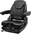 ticsea highback low suspension tractor seat,adjustable backrest headrest and slide rails forklift seat,adjustable armrests shock absorber heavy duty for excavator harvester (with adjustable armrests)