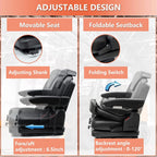 ticsea highback low suspension tractor seat,adjustable backrest headrest and slide rails forklift seat,adjustable armrests shock absorber heavy duty for excavator harvester (with adjustable armrests)