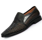 Summer Breathable Middle-Aged Cut-Outs Slip On Shoes