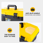 16 Inch Tool Box with Lock, 2-Layer Heavy-Duty Organizer with Removable Tray, Liftable Lid for Small Parts, 25lb Capacity & Carry Handle for Tools, Camping, Medical Supply Storage