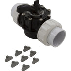 Custom Molded Products Diverter Valve, 2In Unions, 2-Way, Black
