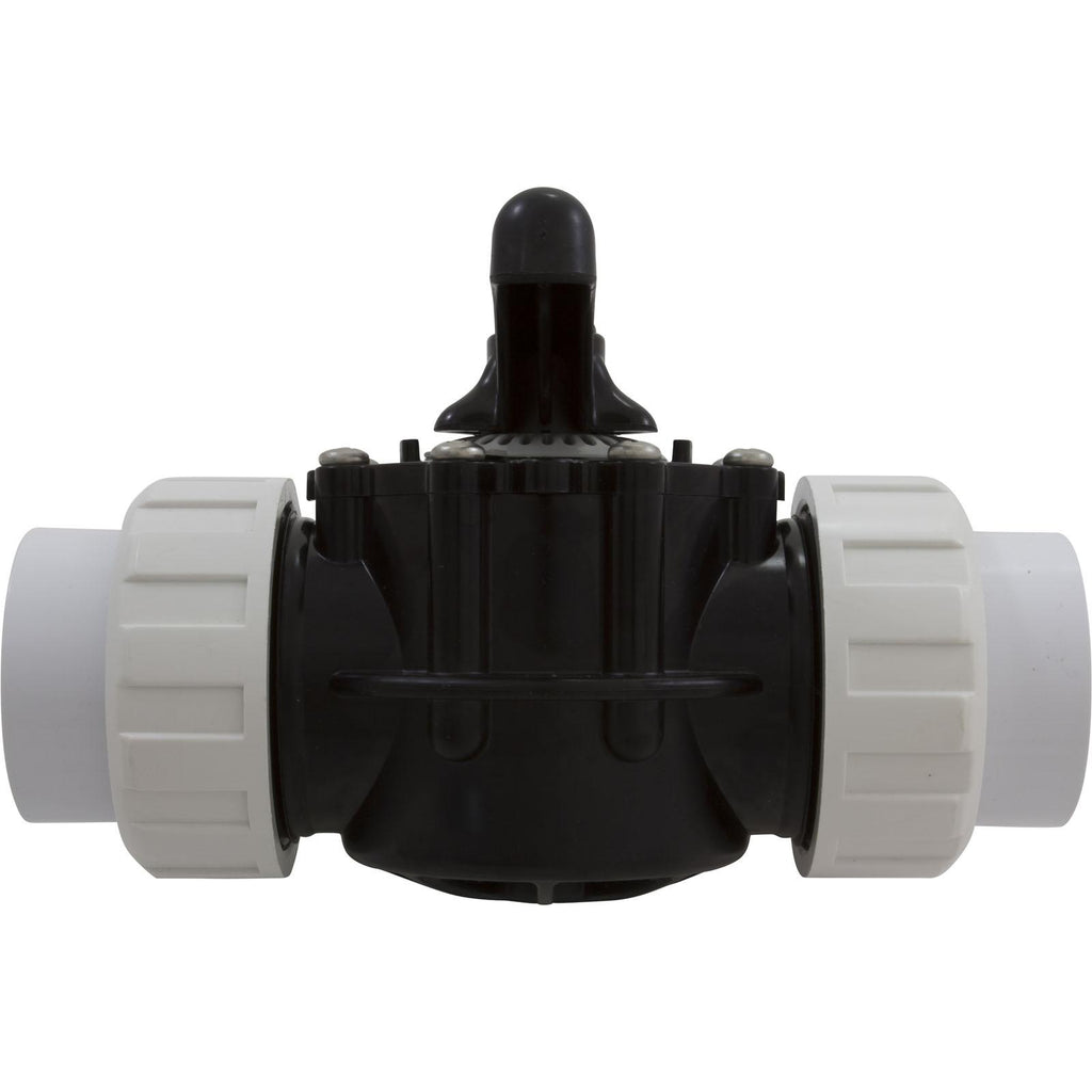Custom Molded Products Diverter Valve, 2In Unions, 2-Way, Black