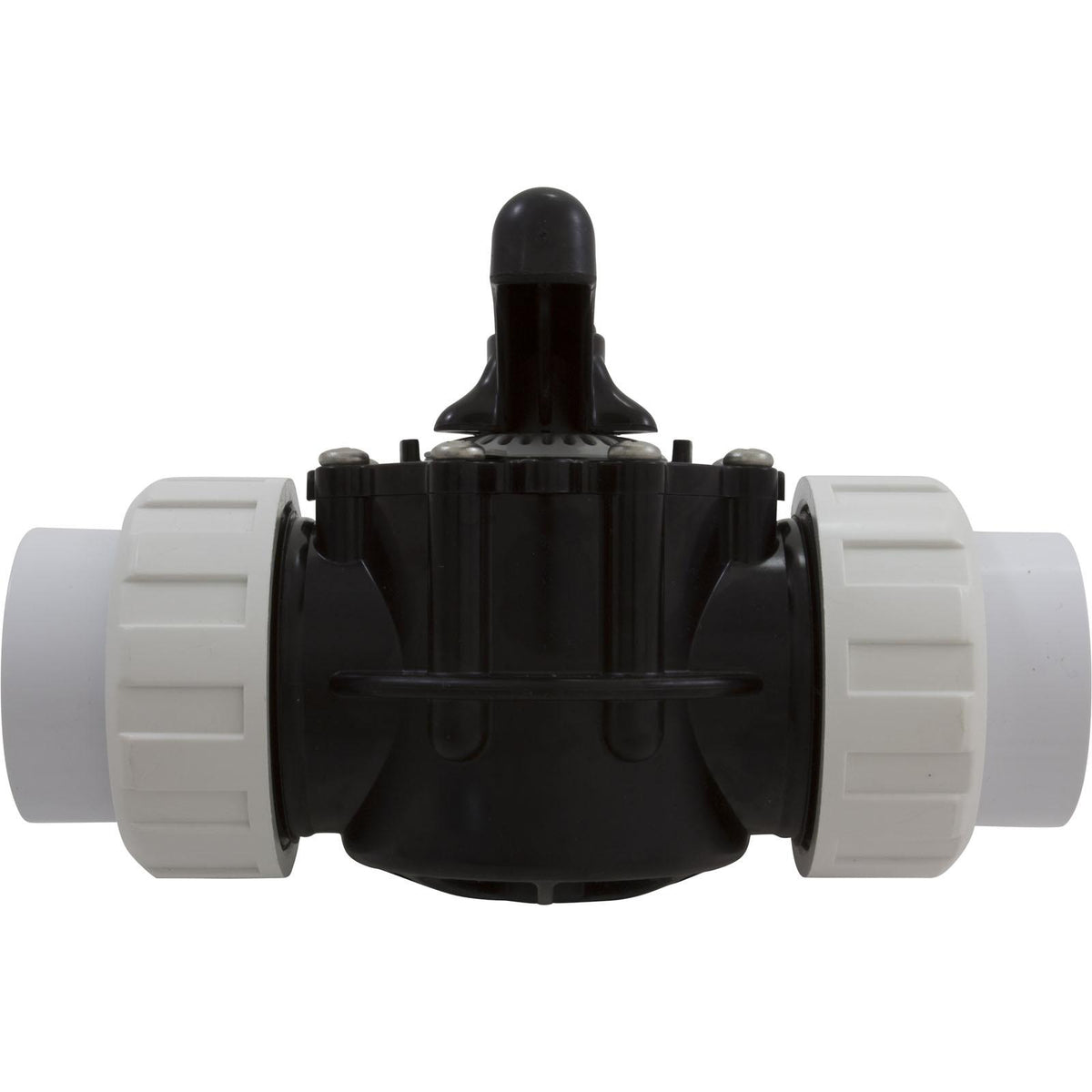 Custom Molded Products Diverter Valve, 2In Unions, 2-Way, Black