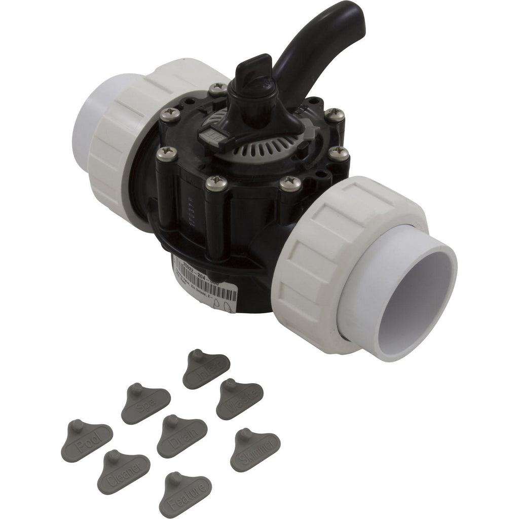 Custom Molded Products Diverter Valve, 2In Unions, 2-Way, Black