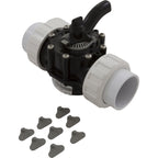 Custom Molded Products Diverter Valve, 2In Unions, 2-Way, Black