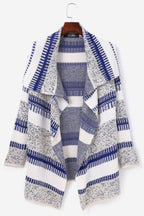 Asymmetric Hem Snap Front Printed Cardigans