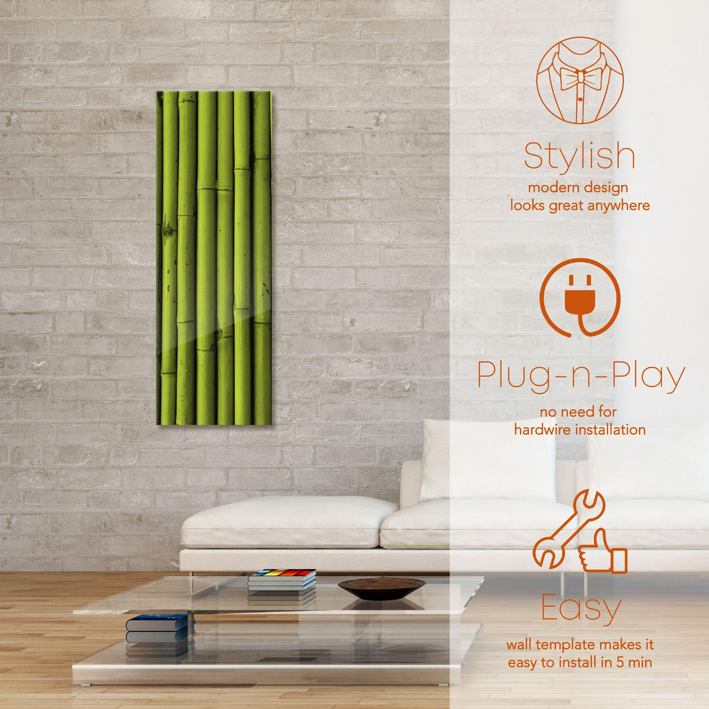 Heat Storm Electric Glass Heater, Indoor, Bamboo, HS-BAM-1648