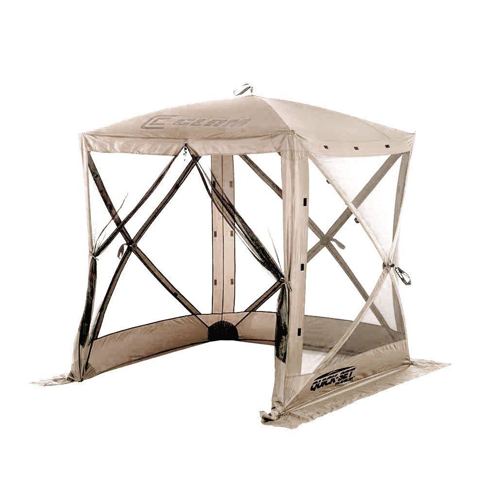 -Set Traveler Portable Tan Camping Outdoor Gazebo Canopy Shelter