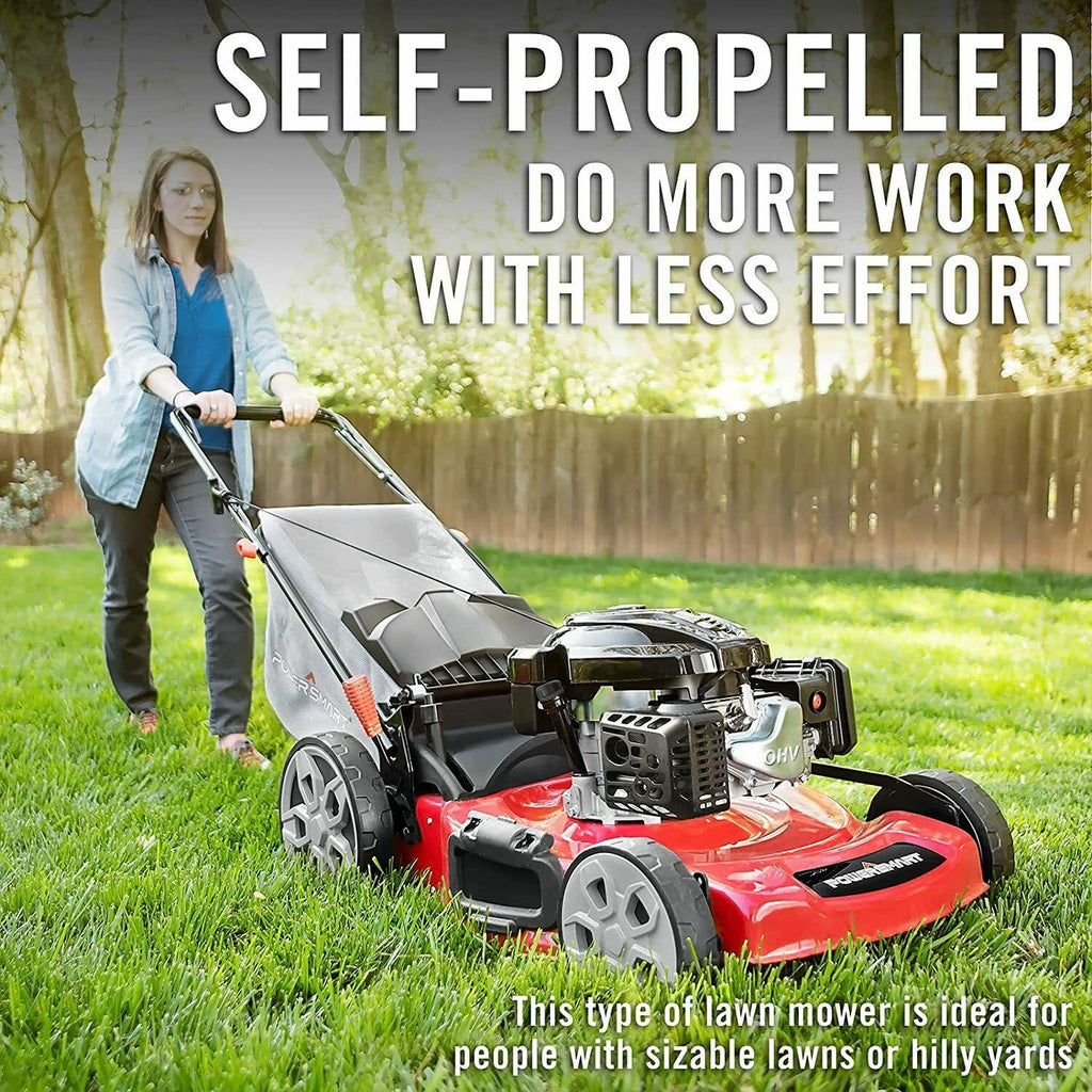 PowerSmart Self-propelled Gas Lawn Mower |22 inch| 200cc|5-Cutting Systems