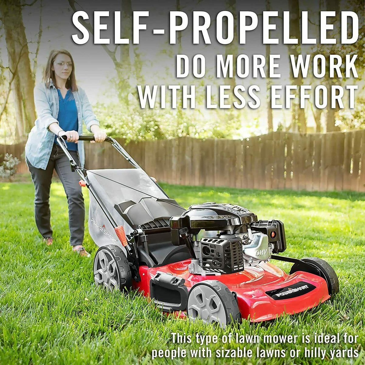PowerSmart Self-propelled Gas Lawn Mower |22 inch| 200cc|5-Cutting Systems
