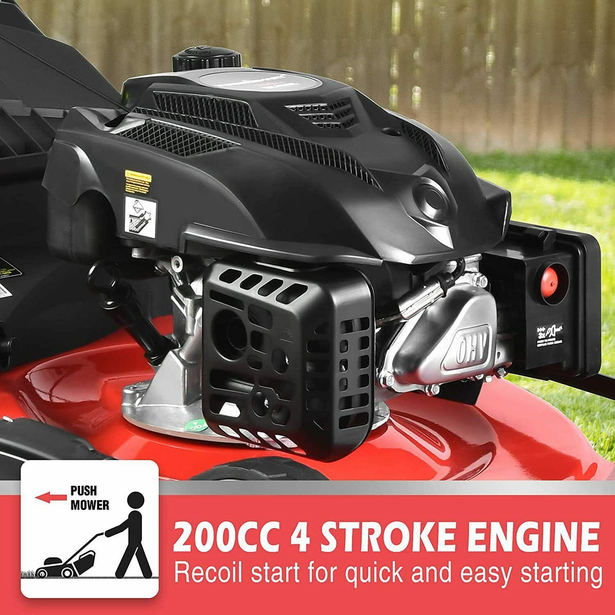 PowerSmart Self-propelled Gas Lawn Mower |22 inch| 200cc|5-Cutting Systems