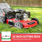 PowerSmart Self-propelled Gas Lawn Mower |22 inch| 200cc|5-Cutting Systems